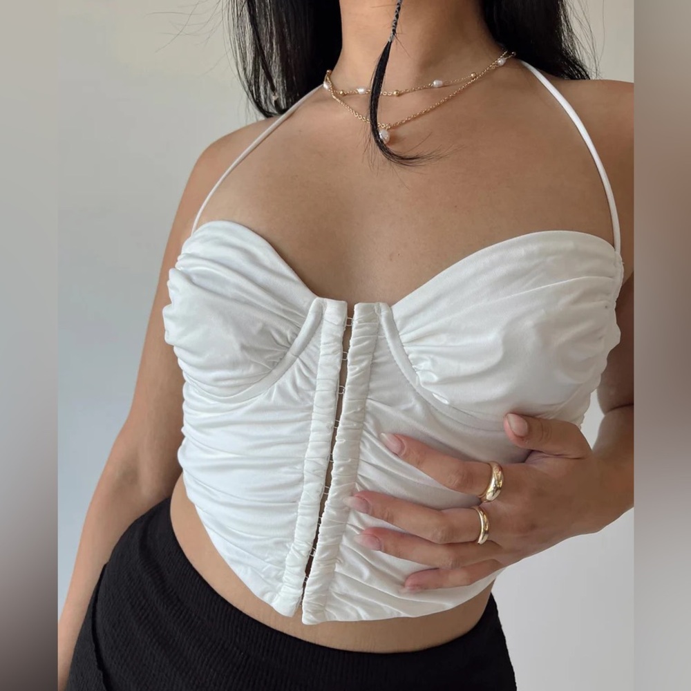 Princess Polly NWT White Hunter Cropped Corset‎ Top Sz 6